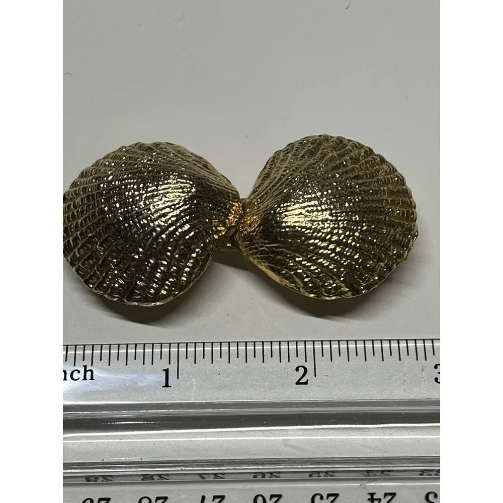 Unbranded Seashell Belt Buckle Women OS Gold Nautical Mermaidcore Coastal Beachy